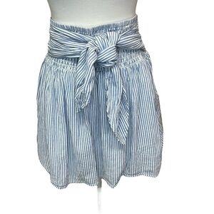 LOFT Light Blue Striped Mini Skirt